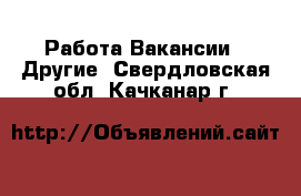 Работа Вакансии - Другие. Свердловская обл.,Качканар г.